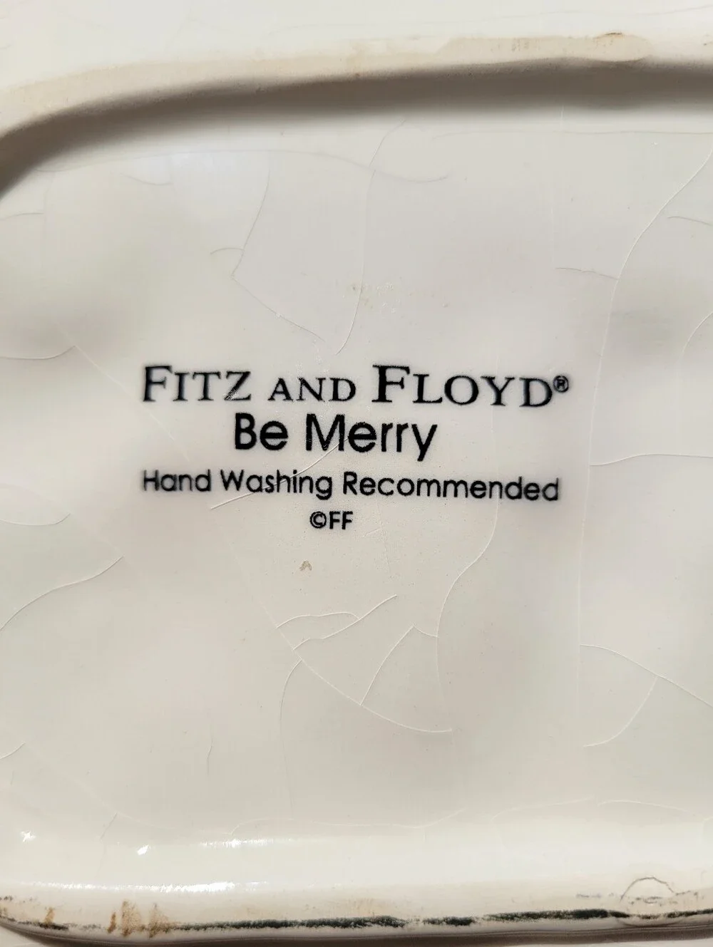 Fitz and Floyd Be Joyful Santa Claus Ceramic Serving Platter Holiday Christmas
